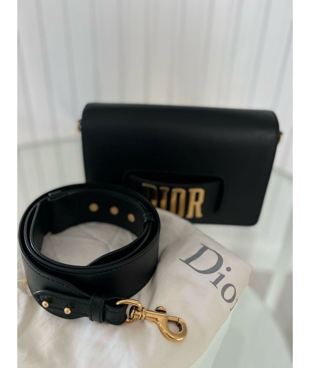 CHRISTIAN DIOR Черная кожаная сумка тоут, фото 2