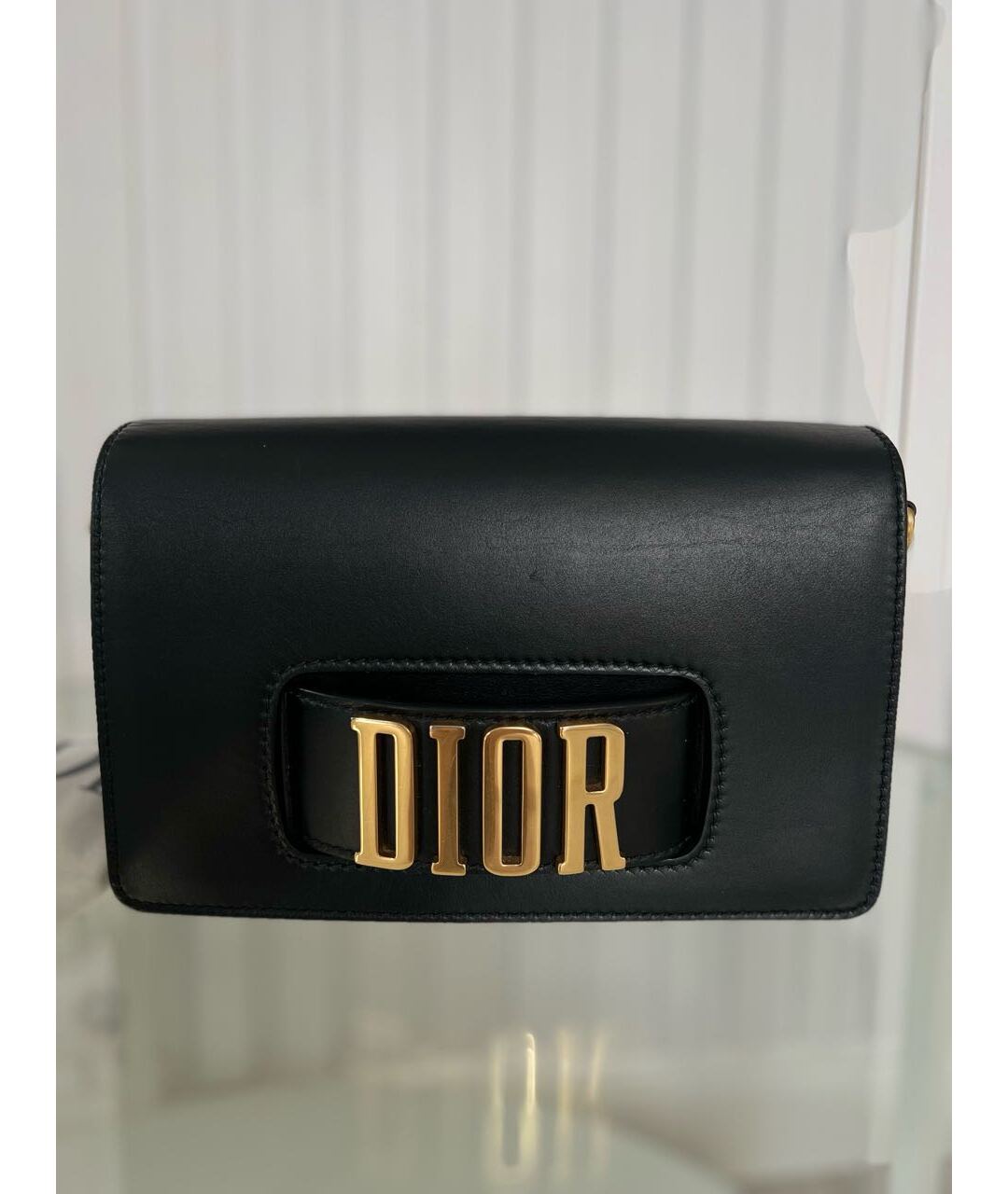 CHRISTIAN DIOR Черная кожаная сумка тоут, фото 8
