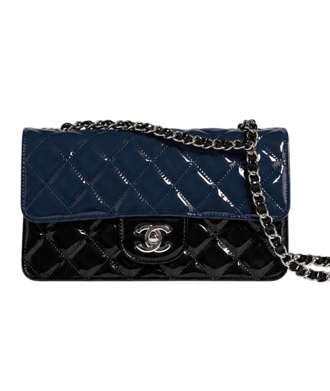 CHANEL Черная сумка через плечо из лакированной кожи, фото 7