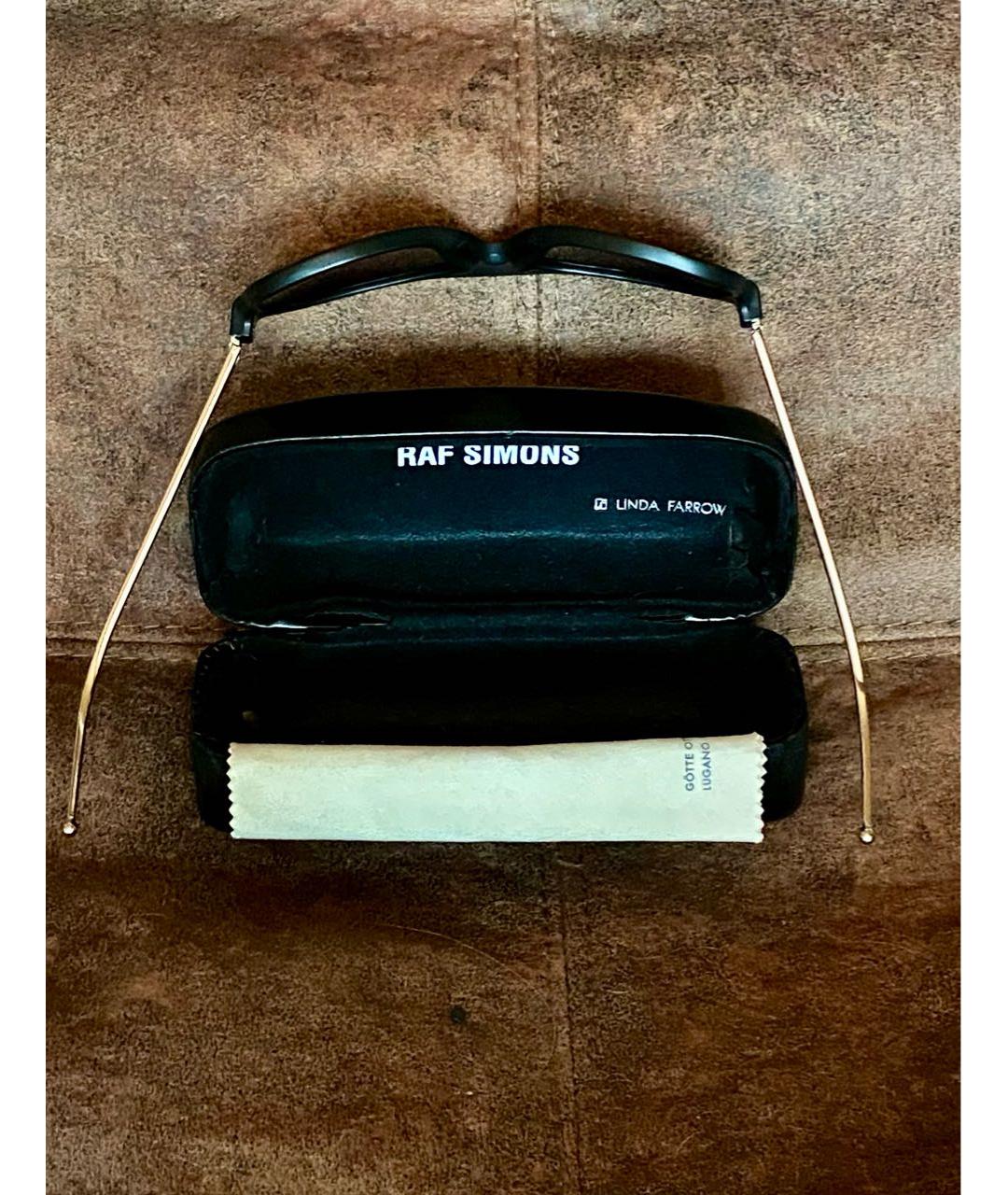RAF SIMONS Золотые металлические солнцезащитные очки, фото 7