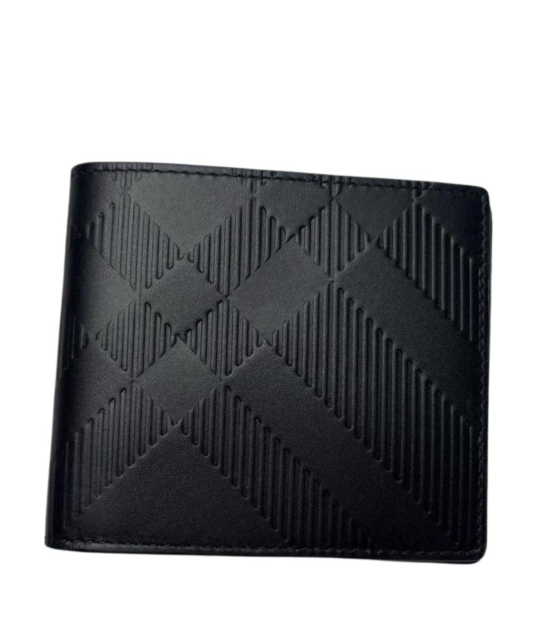 BURBERRY Черный кожаный кошелек, фото 1