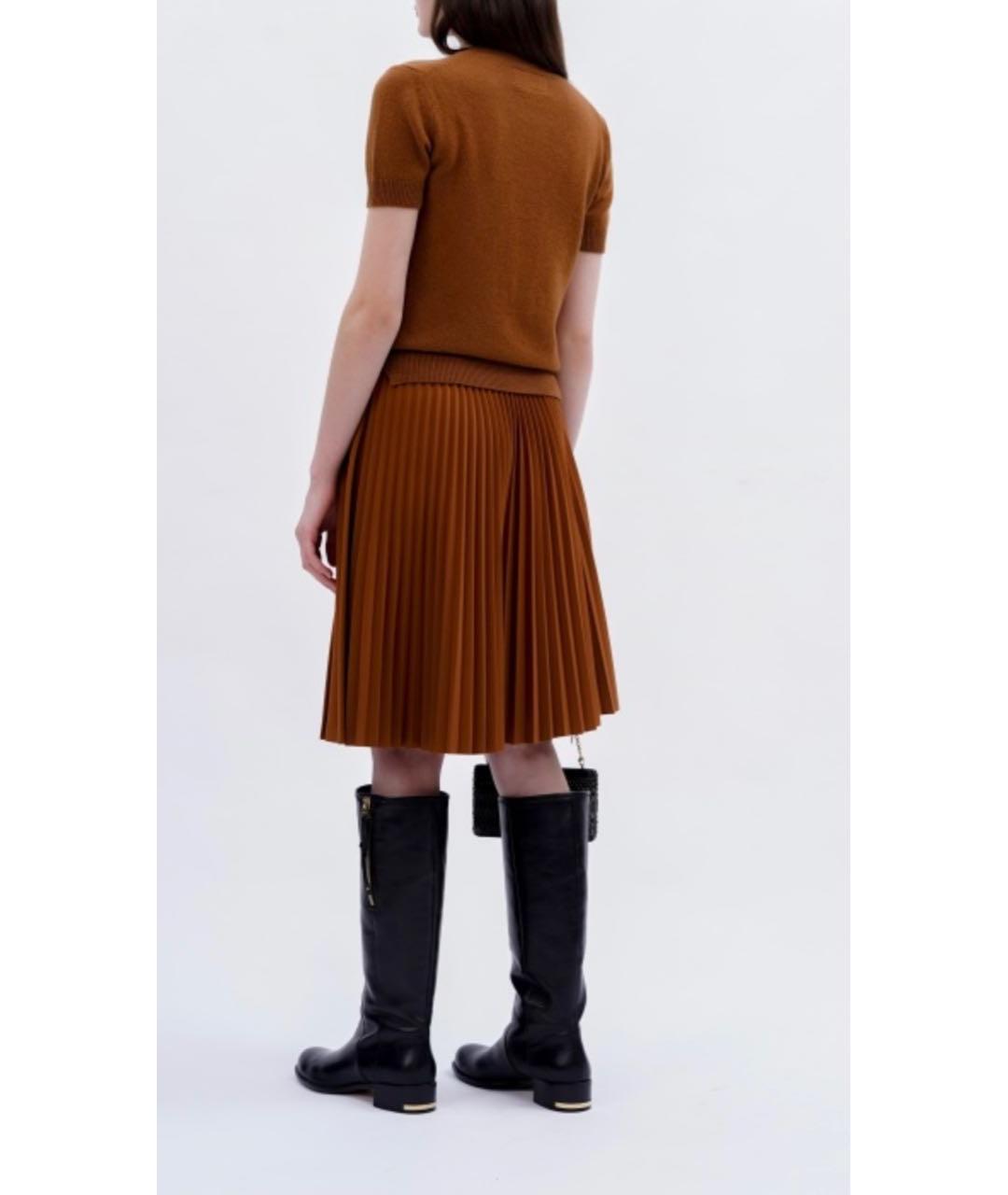ERMANNO SCERVINO Коричневая полиэстеровая юбка мини, фото 3