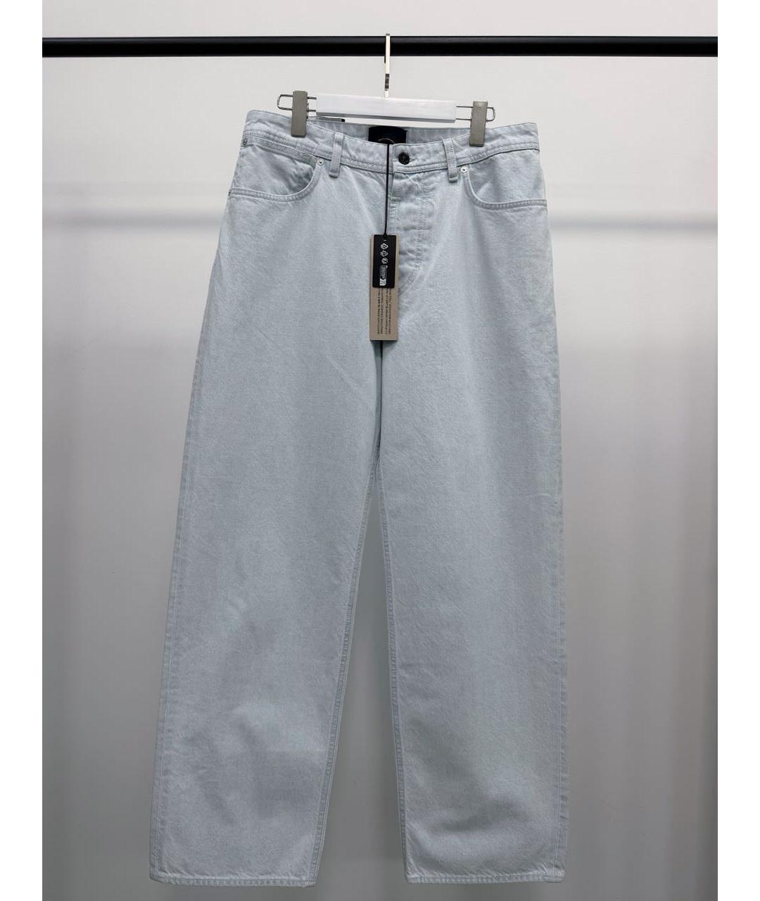 STONE ISLAND Голубые хлопковые прямые джинсы, фото 2
