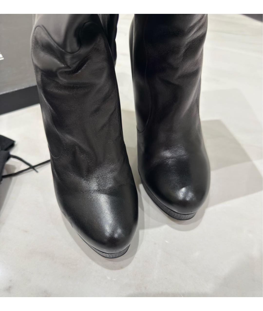 CHANEL Черные кожаные сапоги, фото 8
