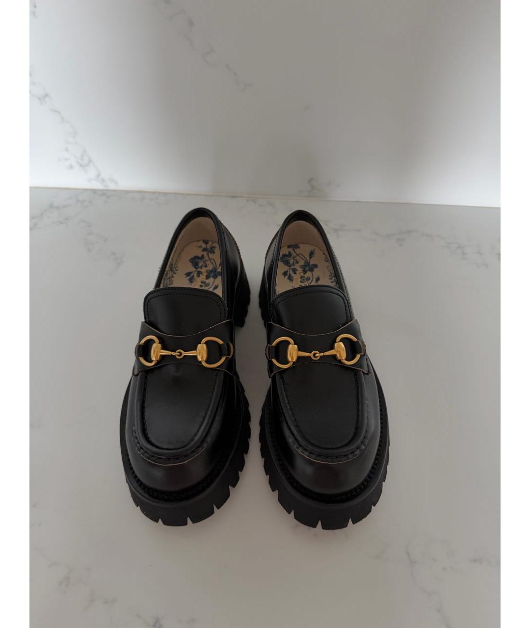 GUCCI Черные кожаные лоферы, фото 3