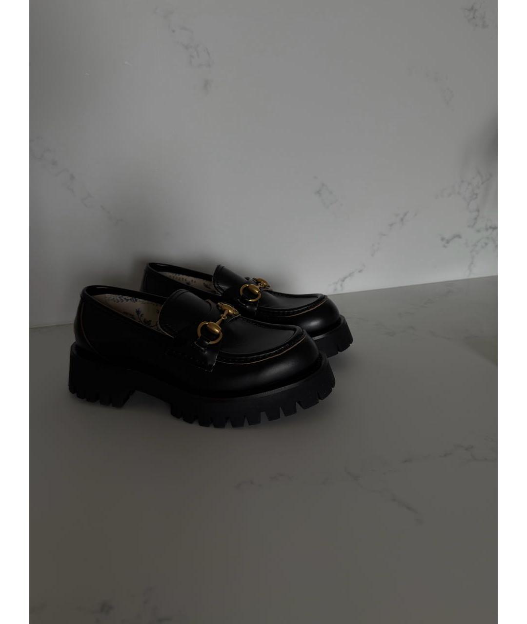GUCCI Черные кожаные лоферы, фото 9
