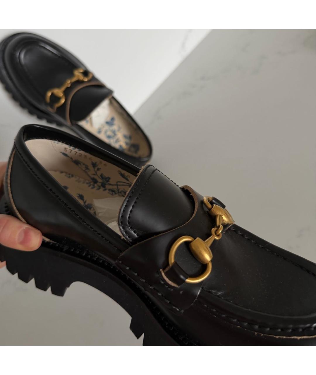 GUCCI Черные кожаные лоферы, фото 8