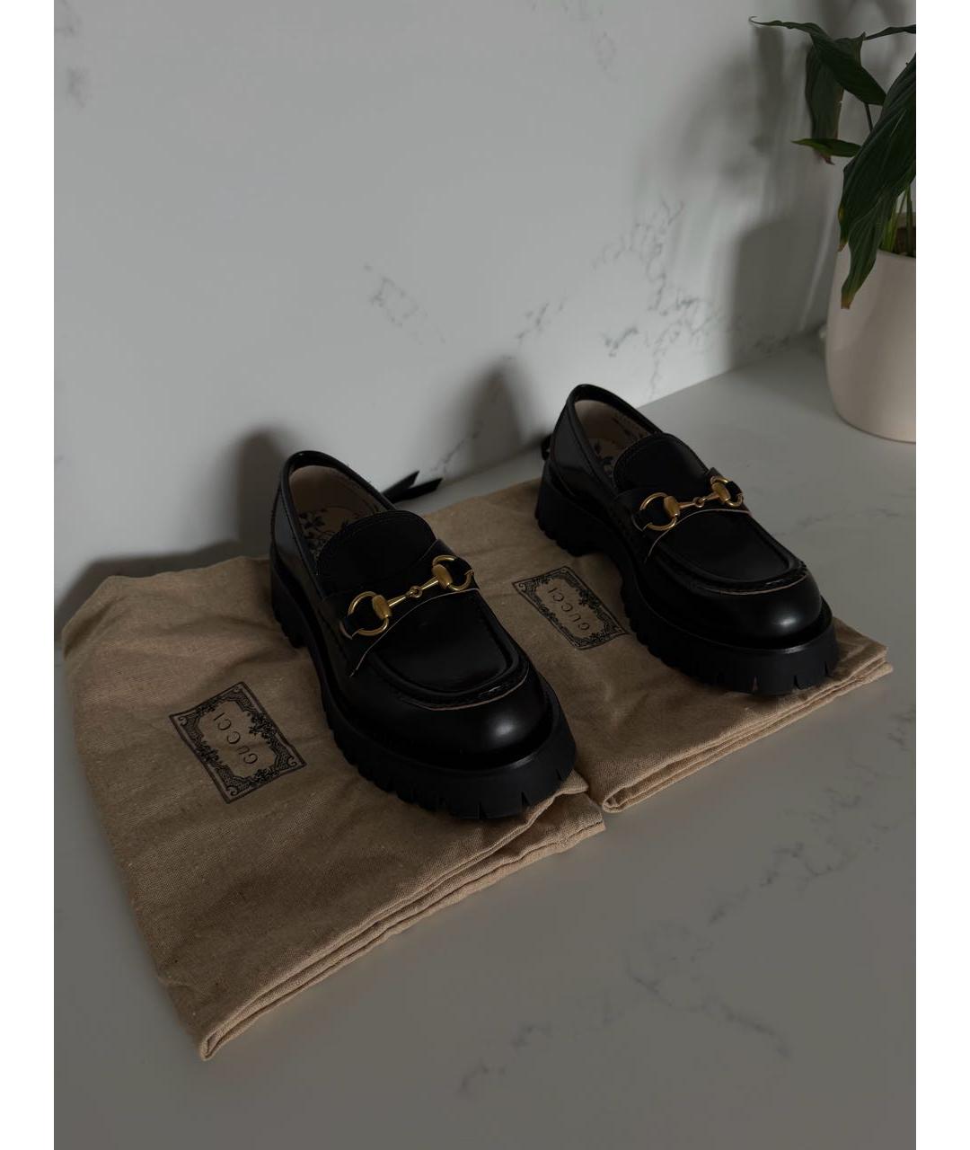 GUCCI Черные кожаные лоферы, фото 7