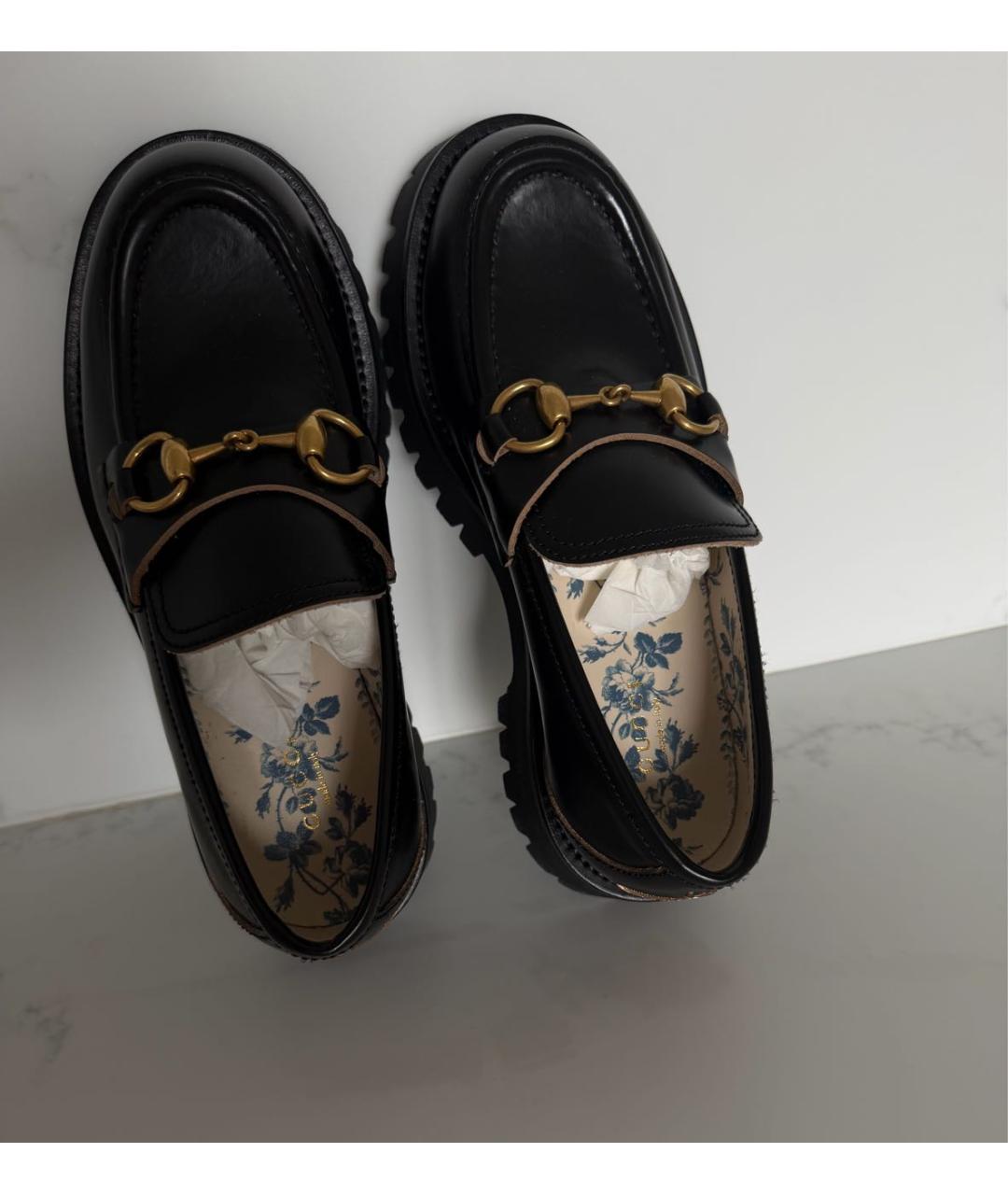 GUCCI Черные кожаные лоферы, фото 4