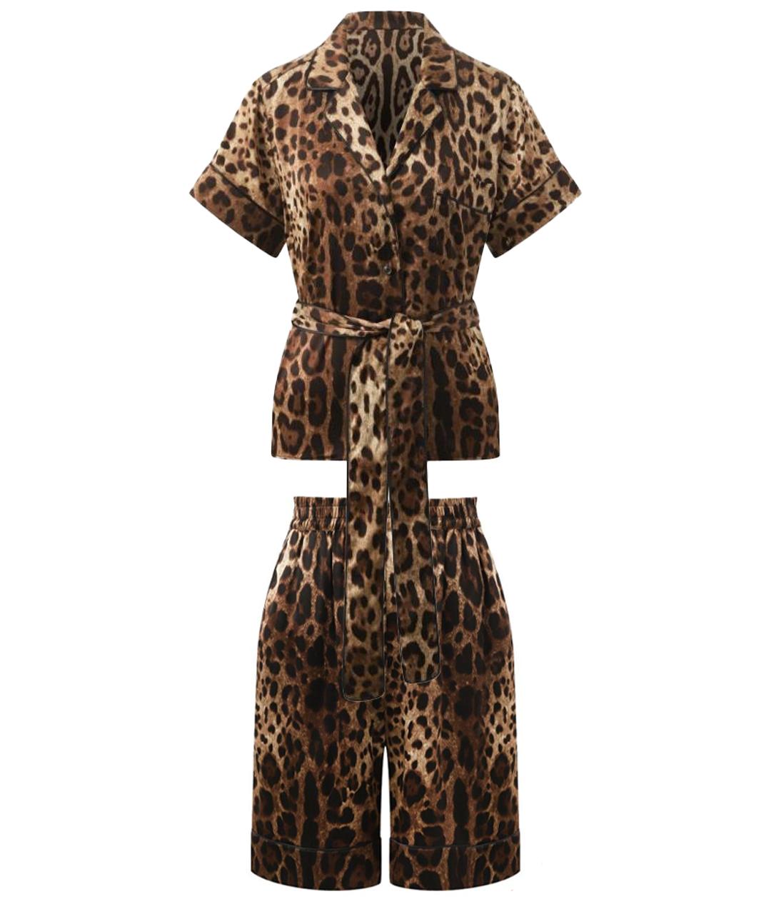 DOLCE&GABBANA Коричневый атласный костюм с юбками, фото 1