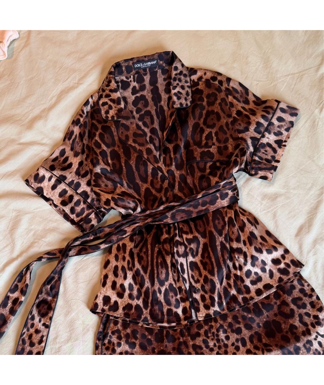 DOLCE&GABBANA Коричневый атласный костюм с юбками, фото 3