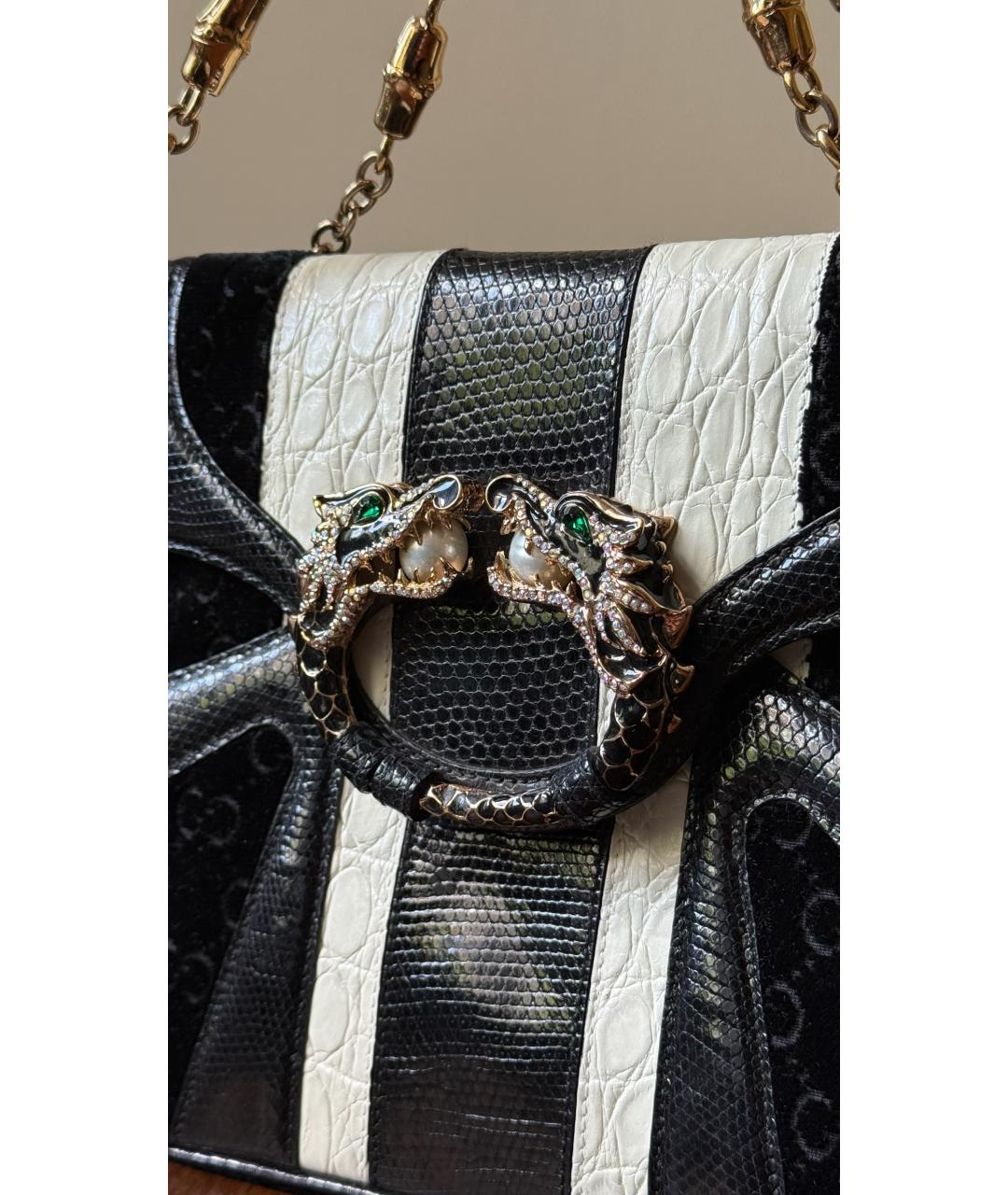 GUCCI Черная кожаная сумка с короткими ручками, фото 6