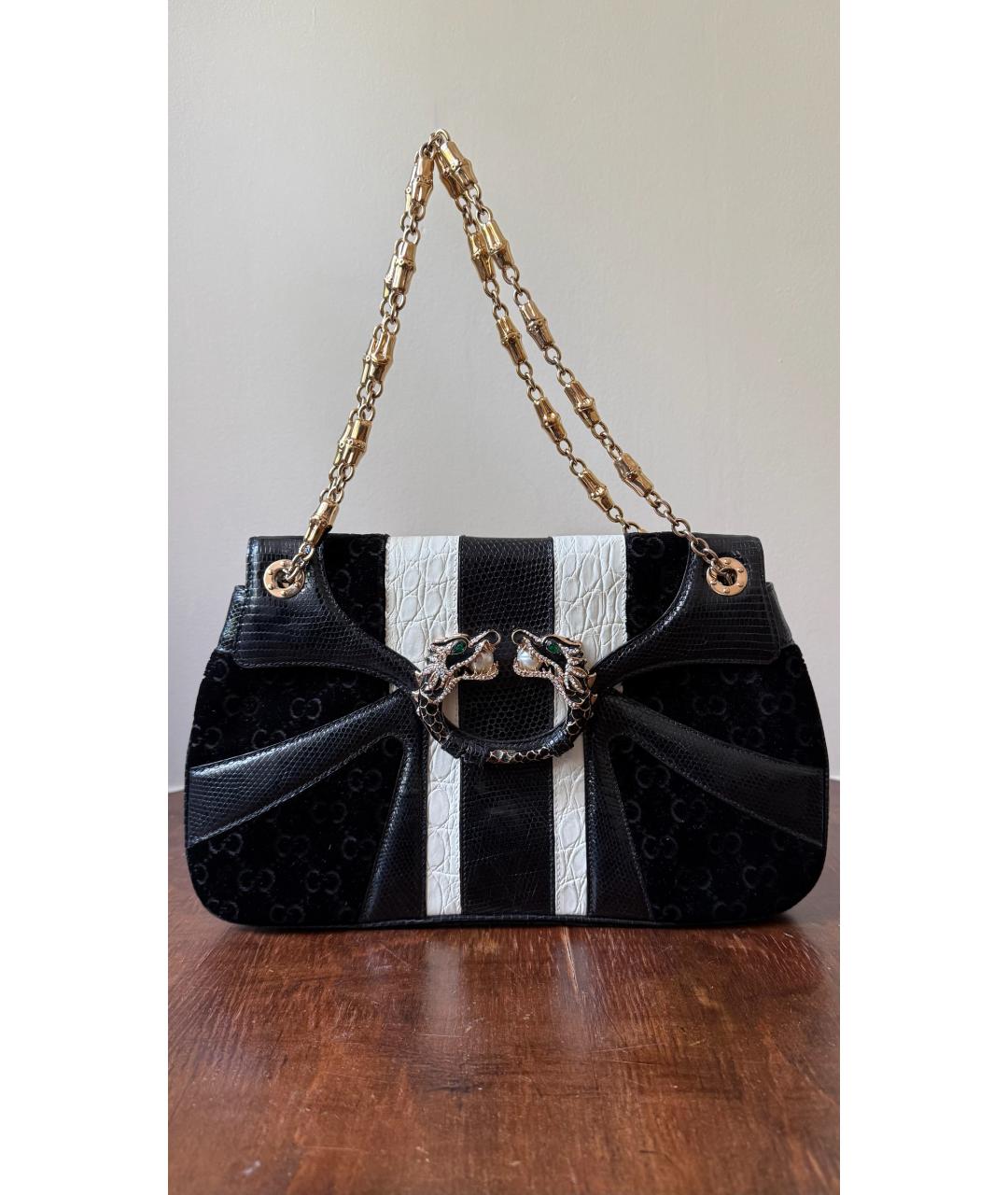 GUCCI Черная кожаная сумка с короткими ручками, фото 10