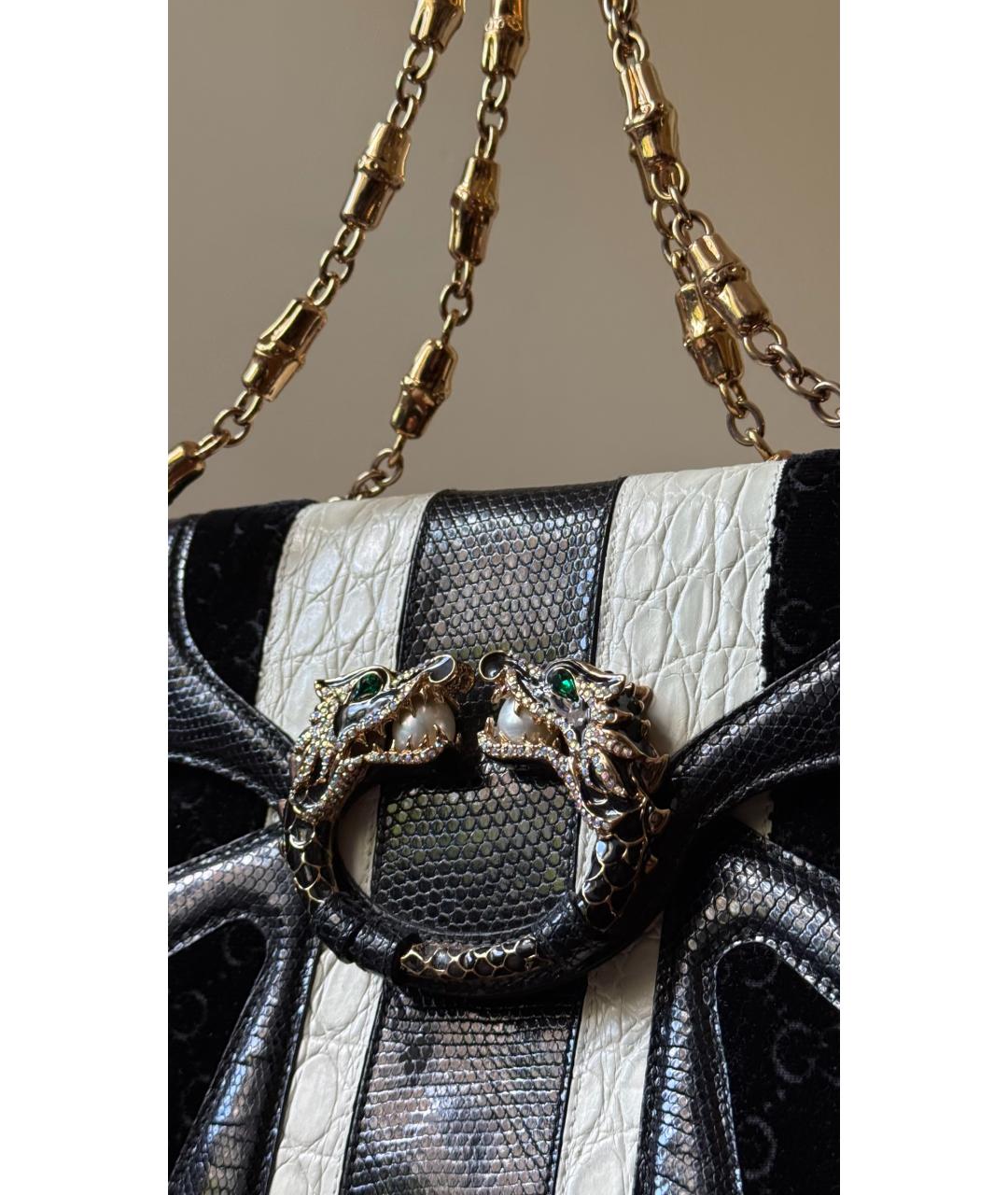 GUCCI Черная кожаная сумка с короткими ручками, фото 7