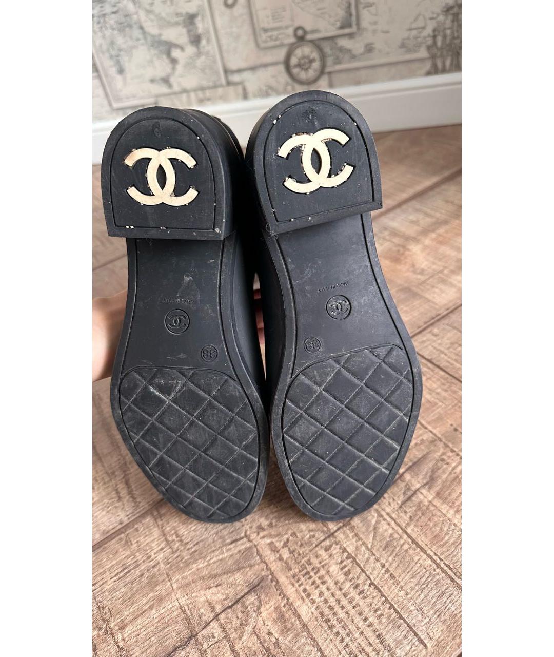 CHANEL Черные резиновые сапоги, фото 7