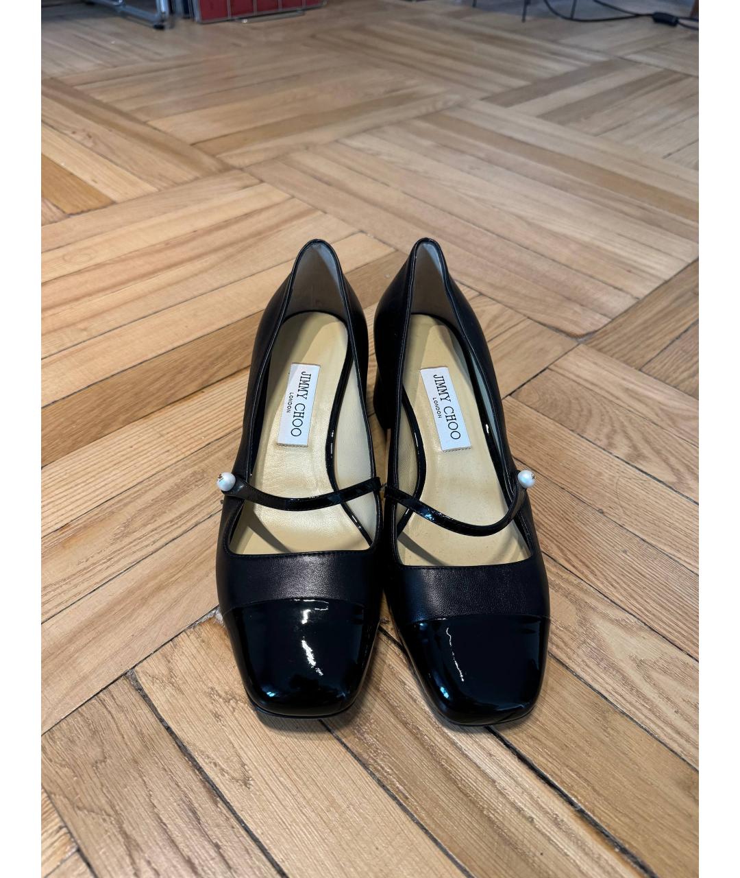 JIMMY CHOO Черные кожаные туфли, фото 2