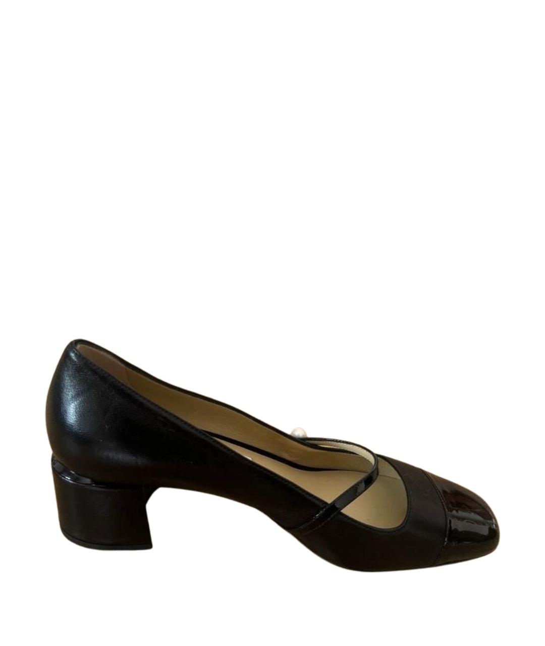 JIMMY CHOO Черные кожаные туфли, фото 1