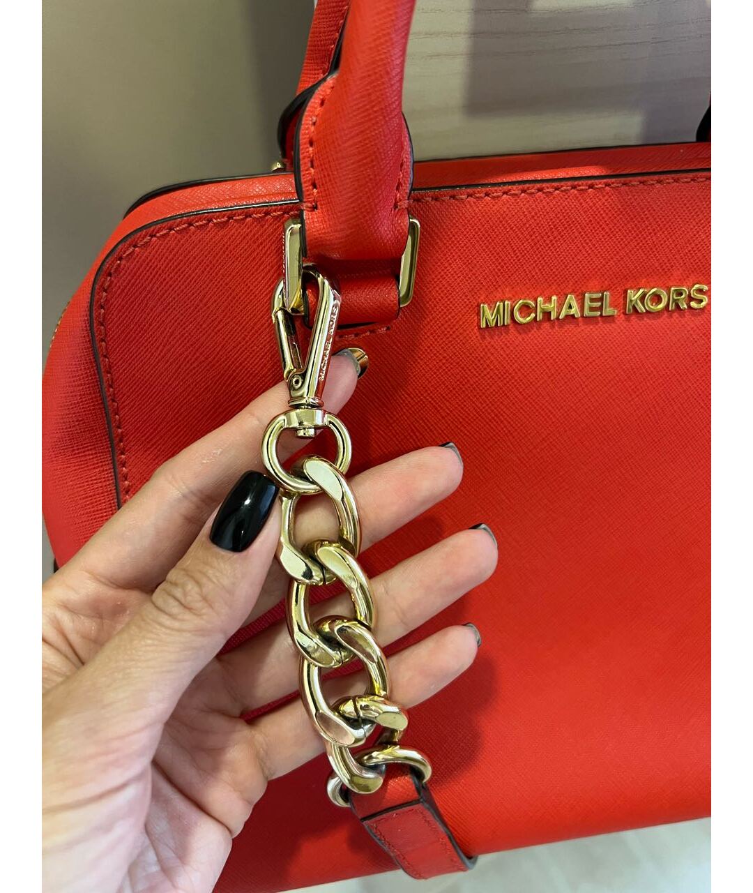 MICHAEL KORS Коралловая кожаная сумка тоут, фото 3