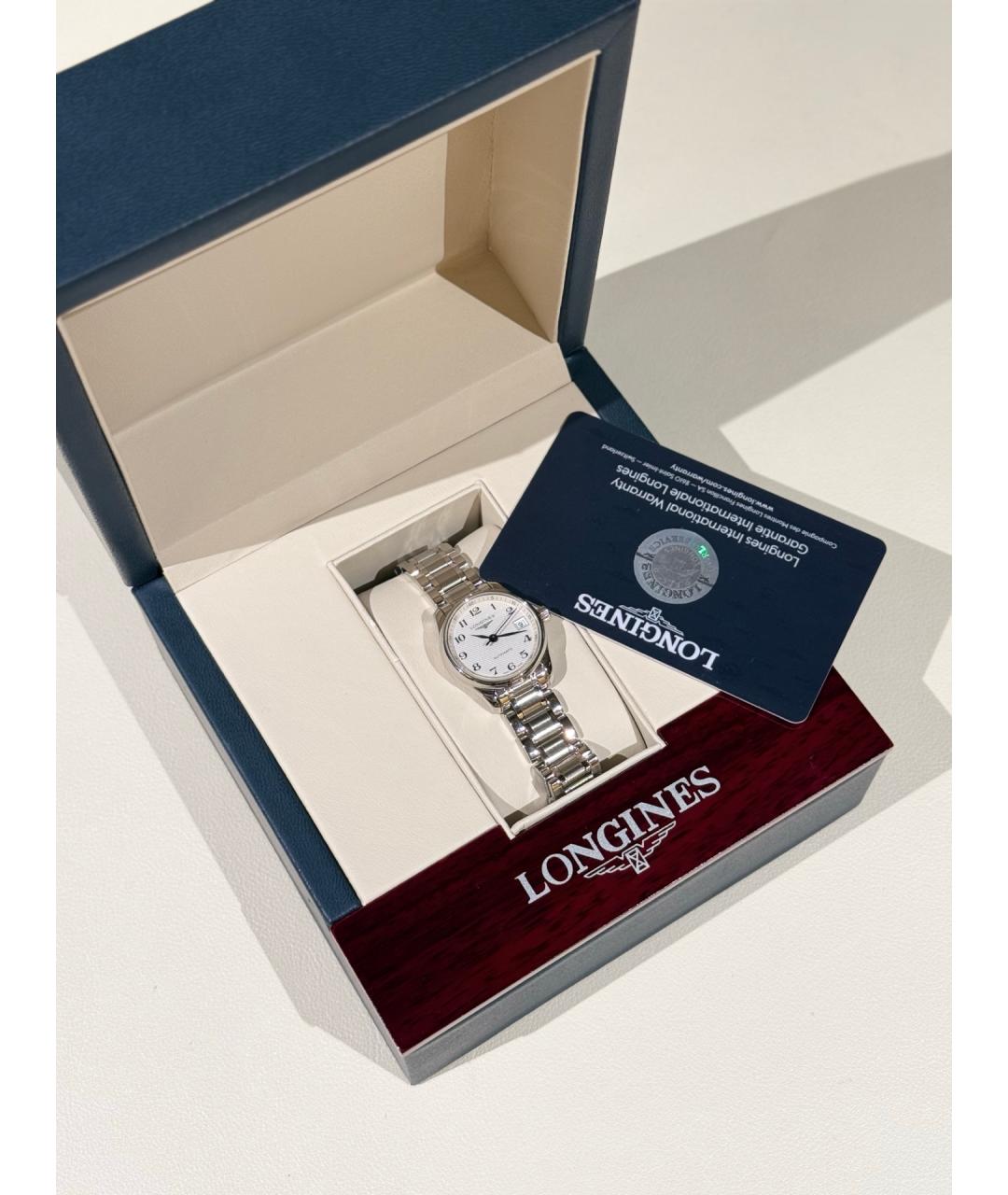 LONGINES Белые стальные часы, фото 2
