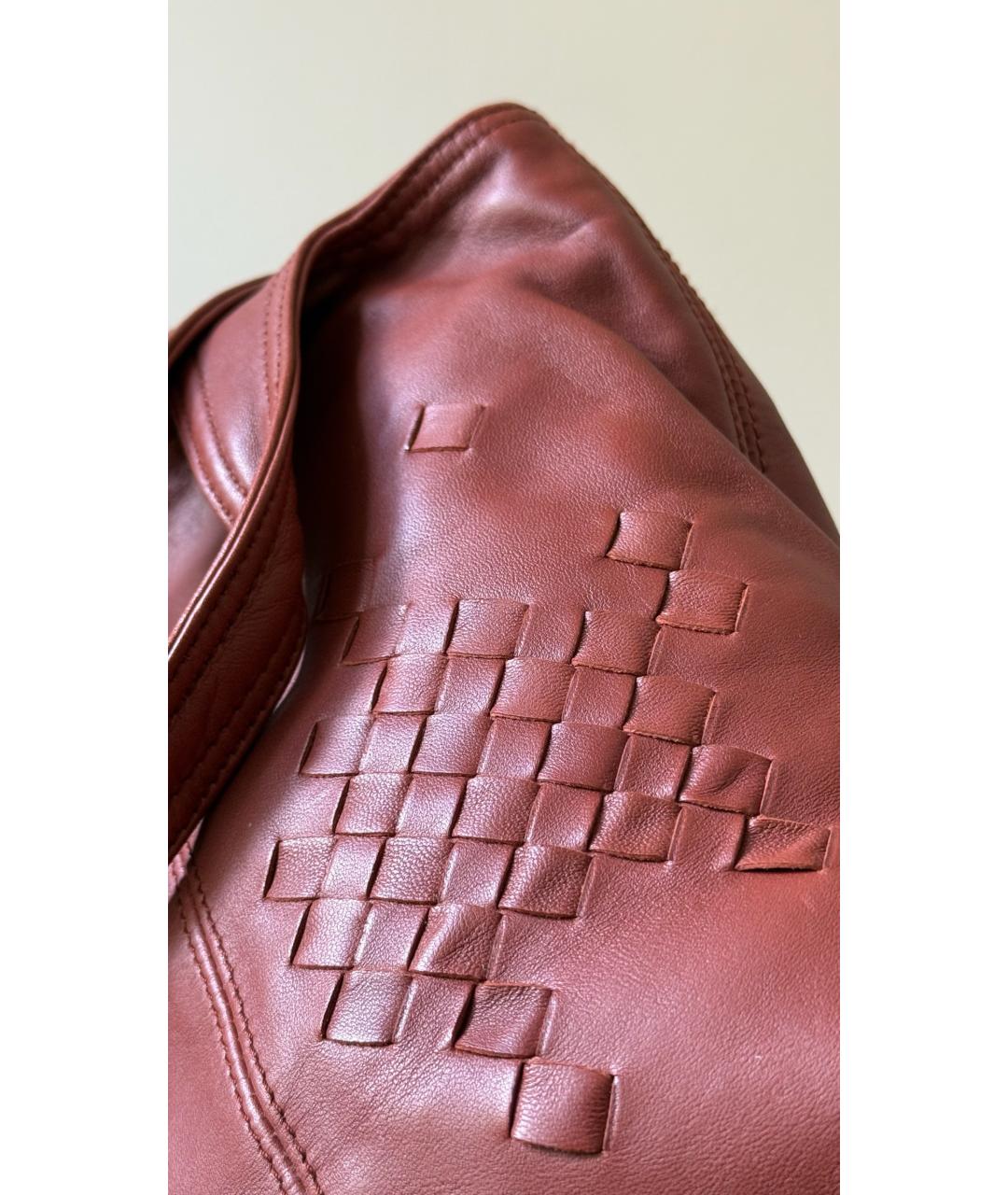 BOTTEGA VENETA Коралловая кожаная сумка тоут, фото 5