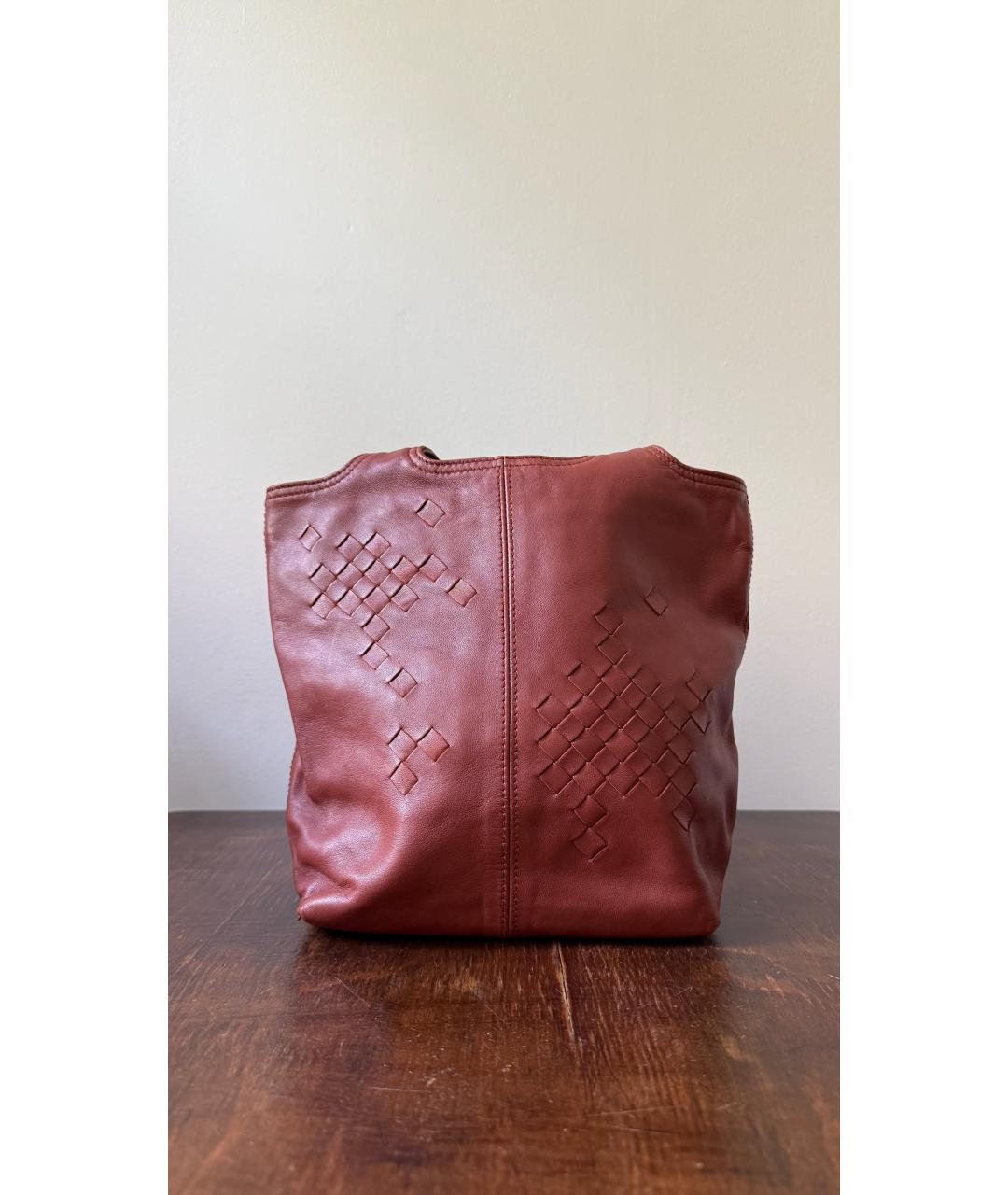 BOTTEGA VENETA Коралловая кожаная сумка тоут, фото 2