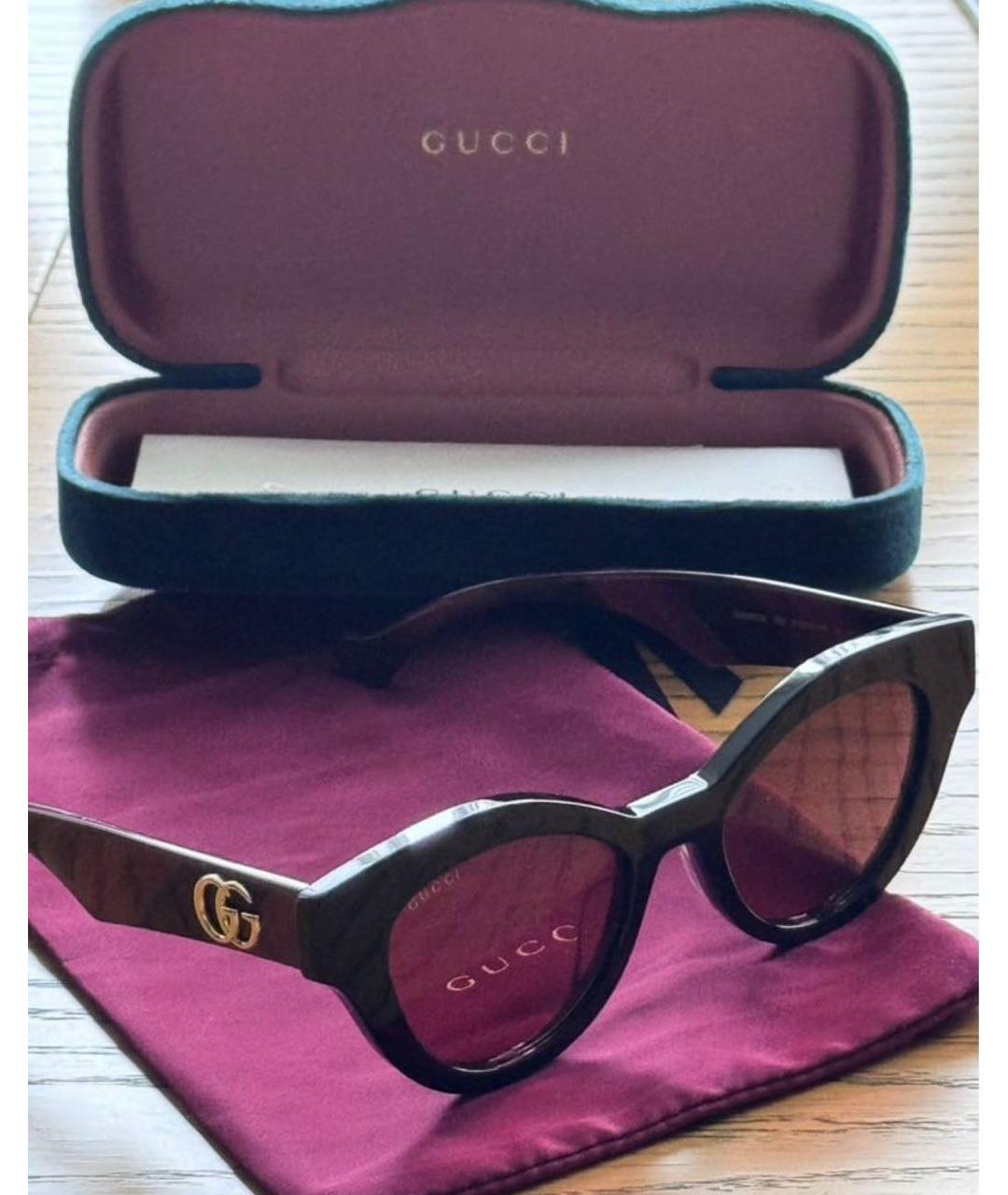 GUCCI Черные пластиковые солнцезащитные очки, фото 2