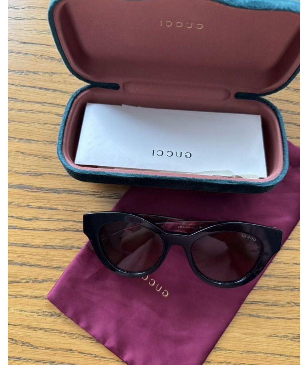 GUCCI Черные пластиковые солнцезащитные очки, фото 3