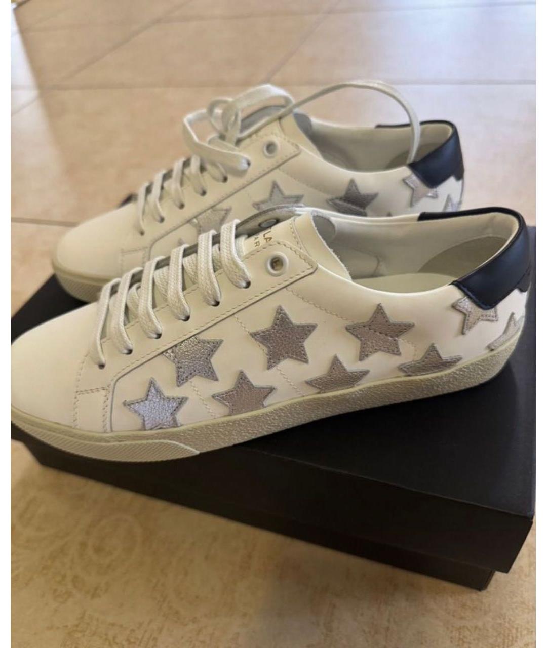 SAINT LAURENT Белые кожаные кеды, фото 5