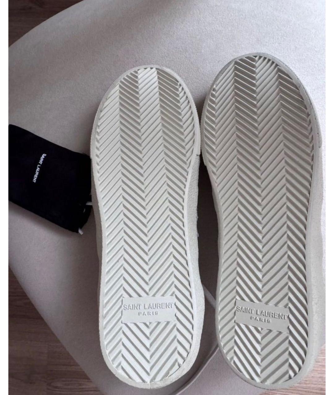 SAINT LAURENT Белые кожаные кеды, фото 3