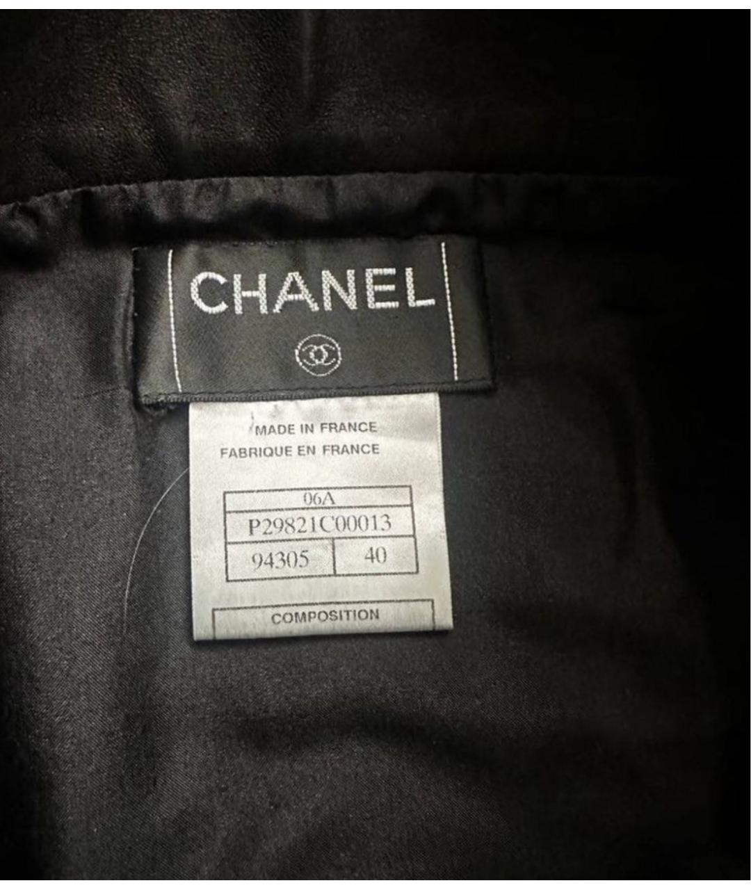 CHANEL Черная кожаная юбка мини, фото 2