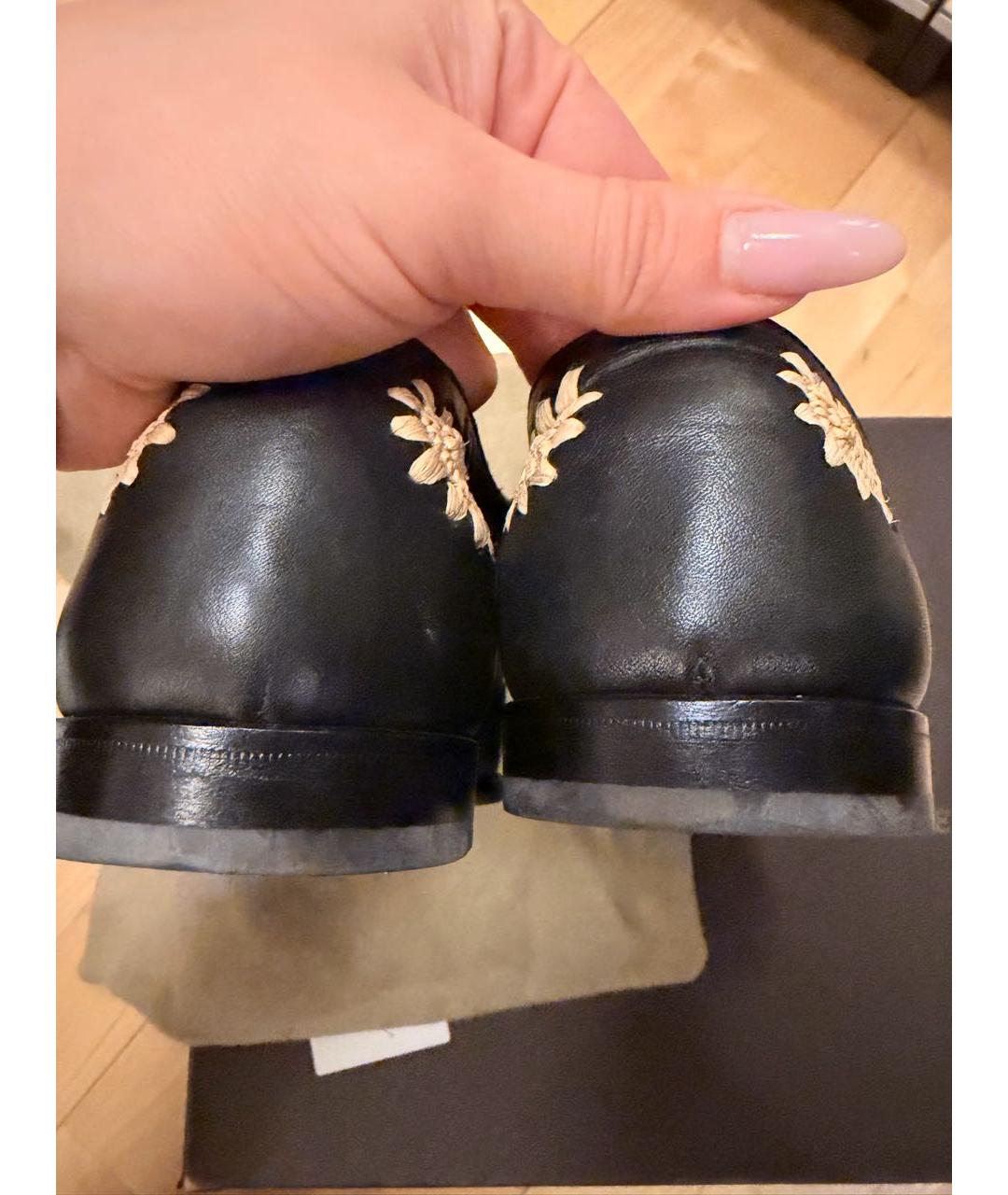 BOTTEGA VENETA Черные кожаные брогги и оксфорды, фото 4