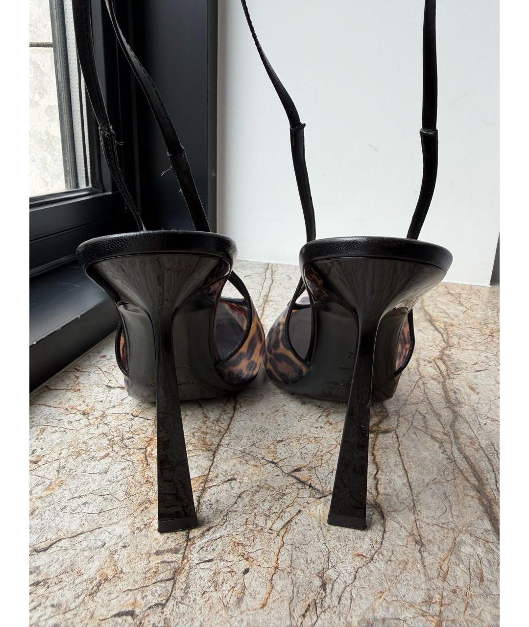 SAINT LAURENT Коричневые кожаные туфли, фото 4