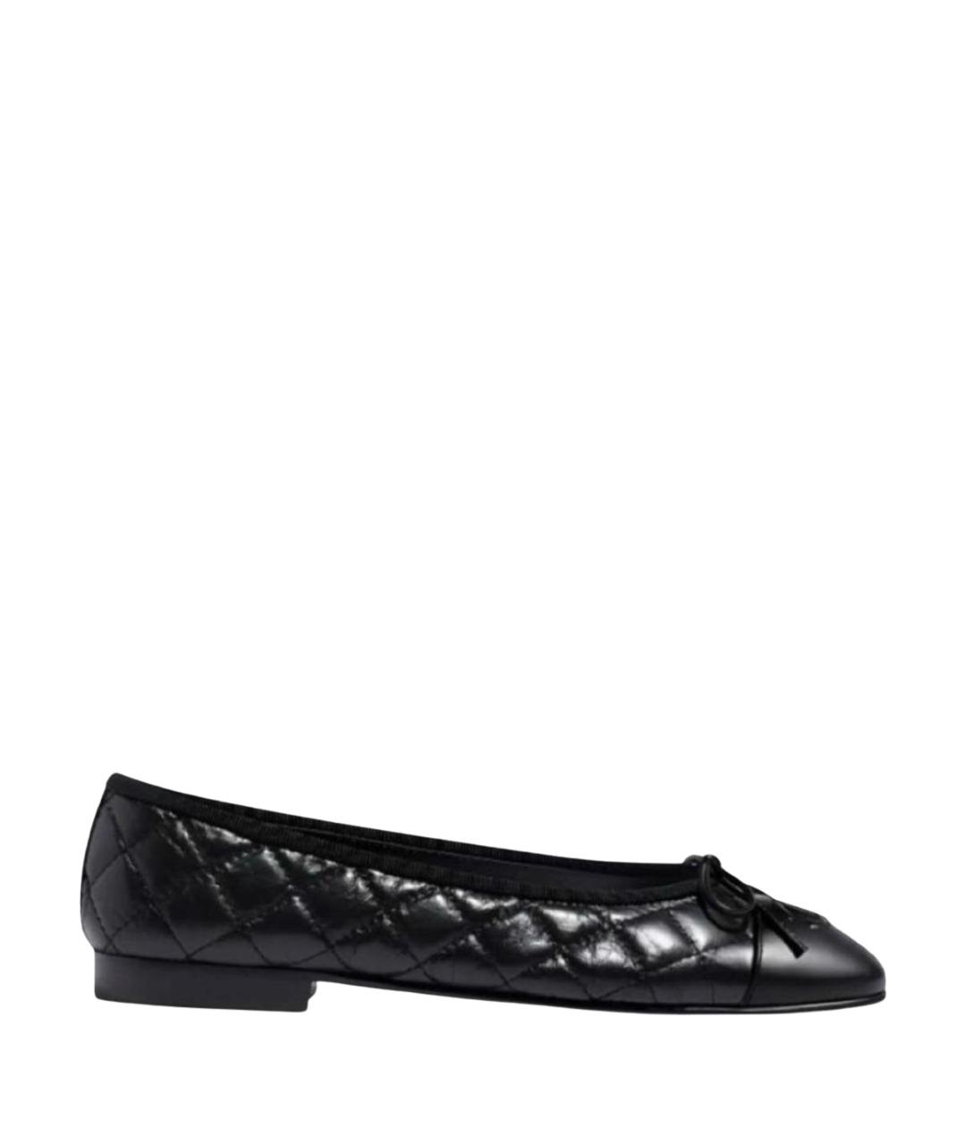 CHANEL Черные кожаные балетки, фото 1
