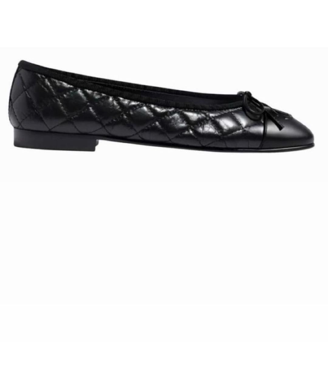 CHANEL Черные кожаные балетки, фото 6