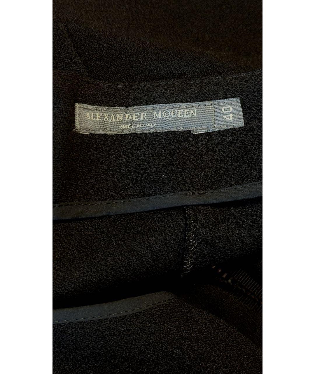 ALEXANDER MCQUEEN Черные шерстяные прямые брюки, фото 2
