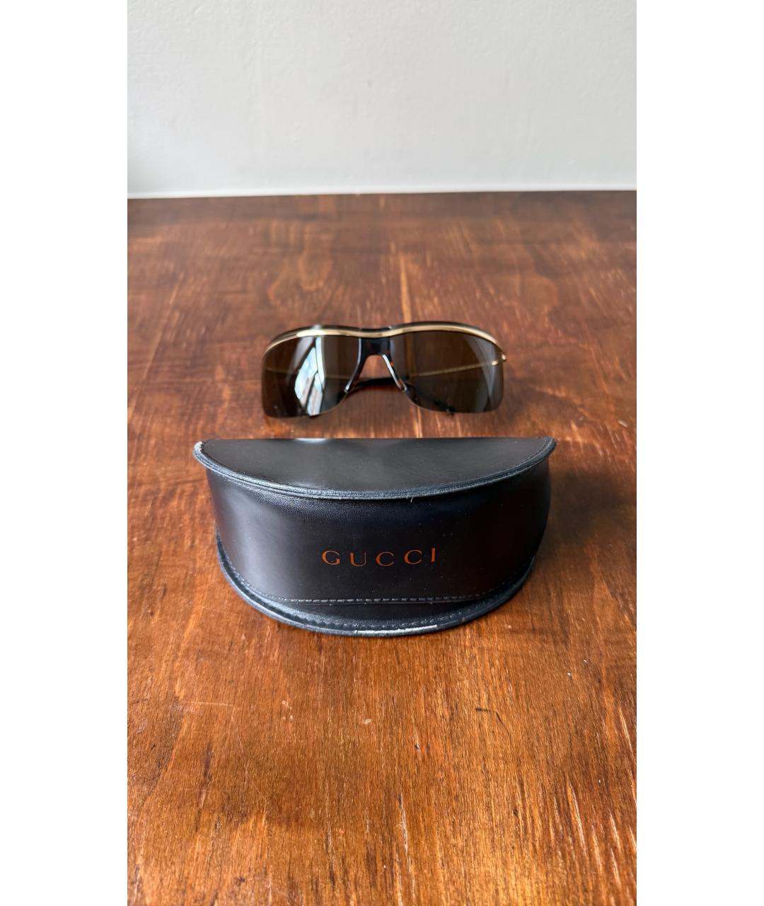 GUCCI Хаки металлические солнцезащитные очки, фото 5