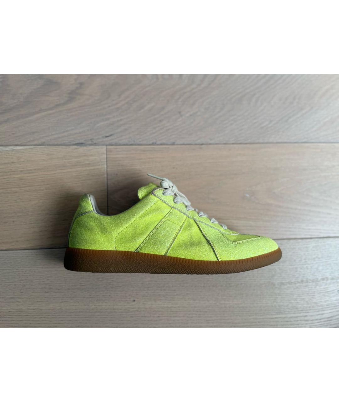 MAISON MARGIELA Желтые кожаные кеды, фото 6