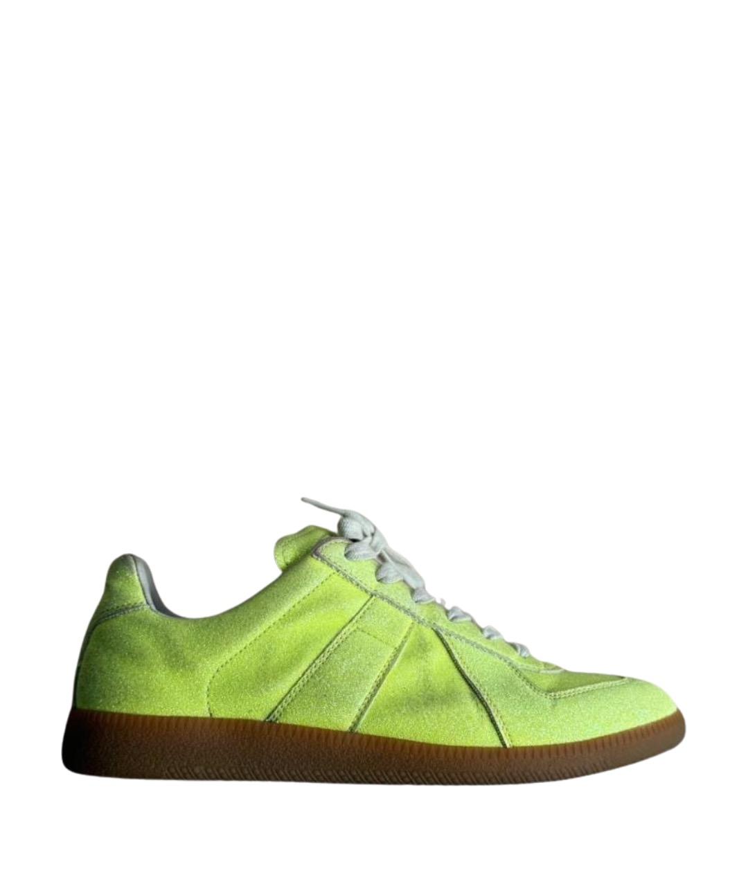 MAISON MARGIELA Желтые кожаные кеды, фото 1