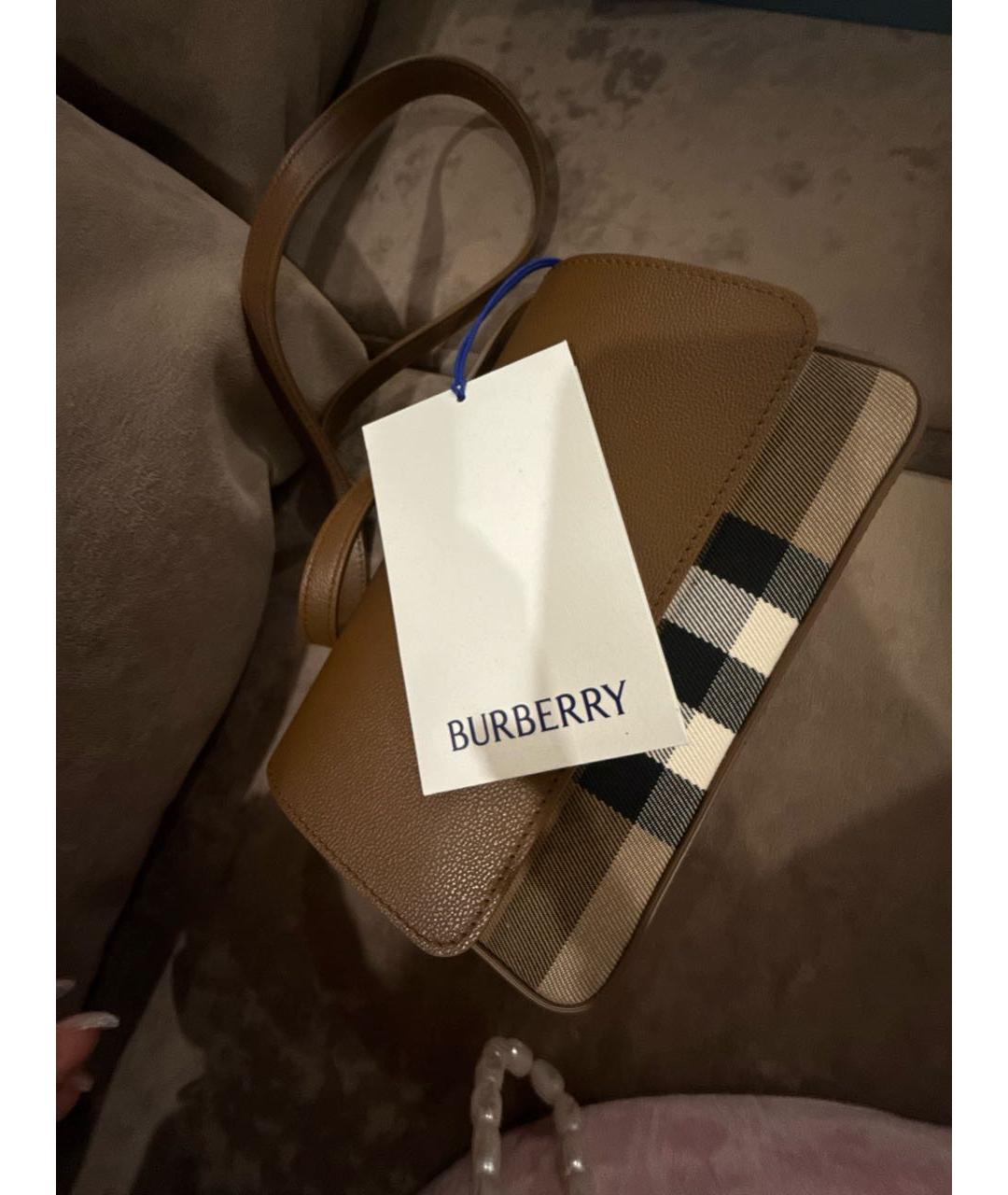 BURBERRY Коричневая кожаная сумка через плечо, фото 5
