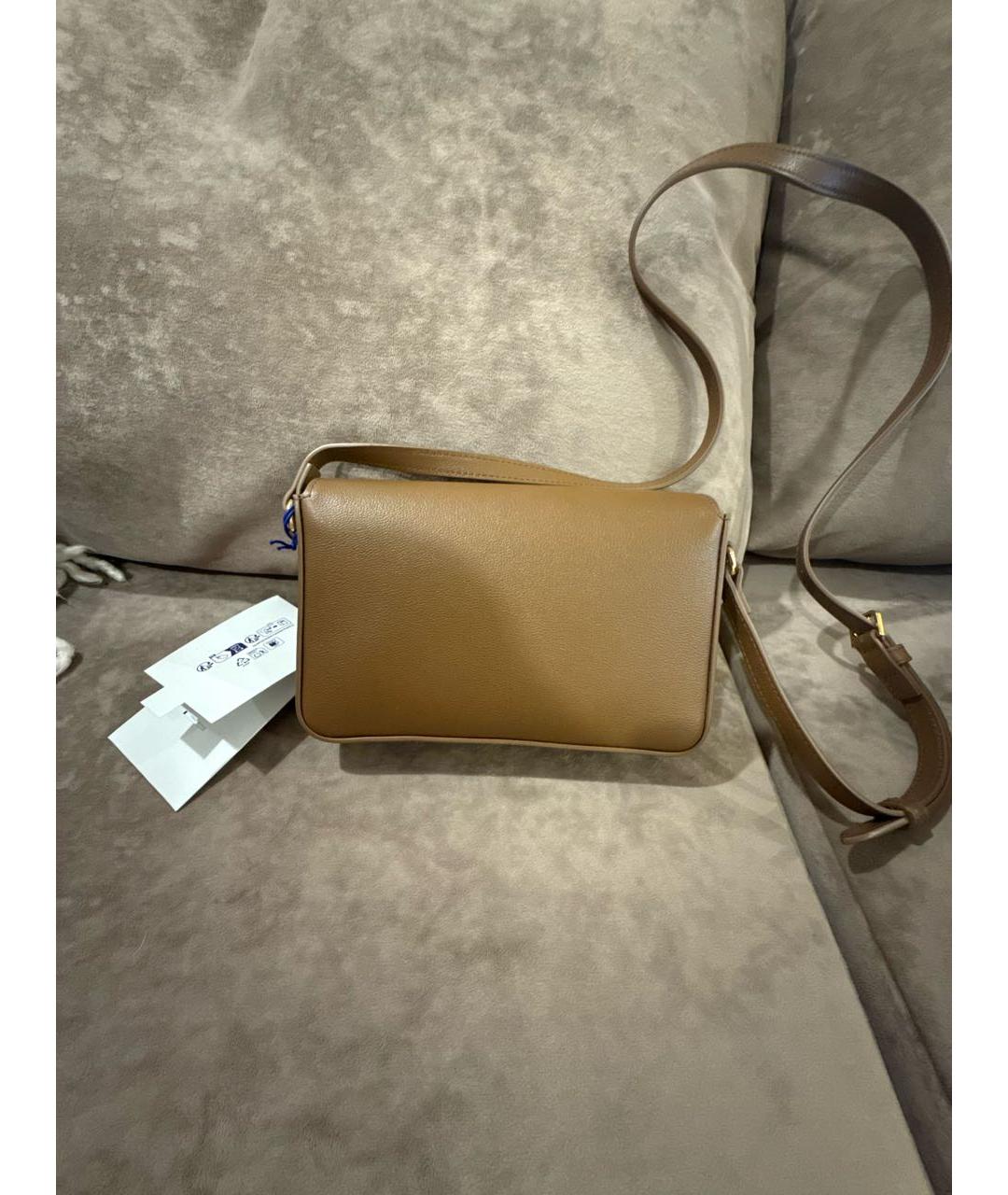 BURBERRY Коричневая кожаная сумка через плечо, фото 3
