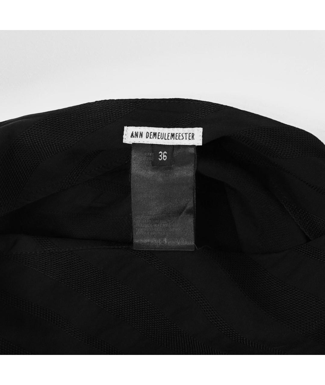 ANN DEMEULEMEESTER Черная хлопковая юбка миди, фото 8