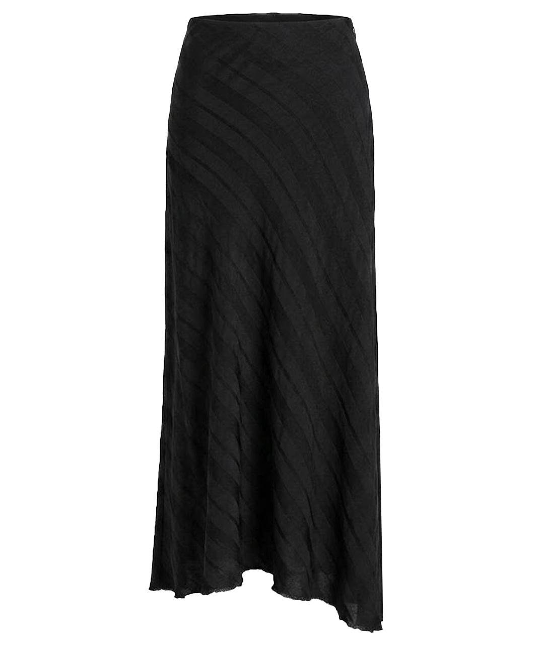 ANN DEMEULEMEESTER Черная хлопковая юбка миди, фото 1