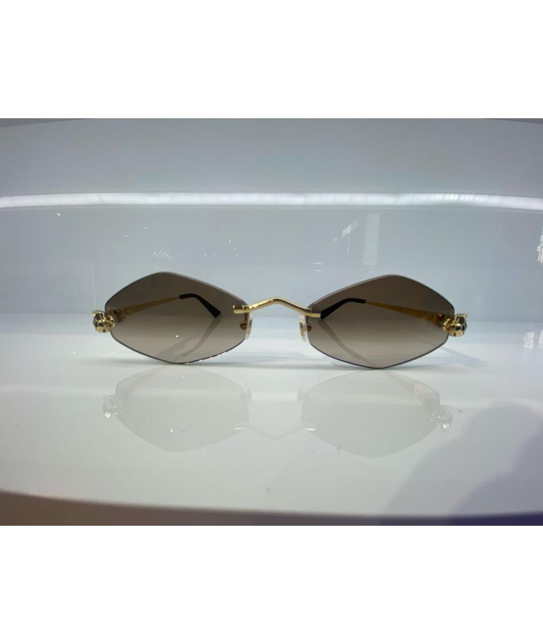 CARTIER Золотые металлические солнцезащитные очки, фото 4