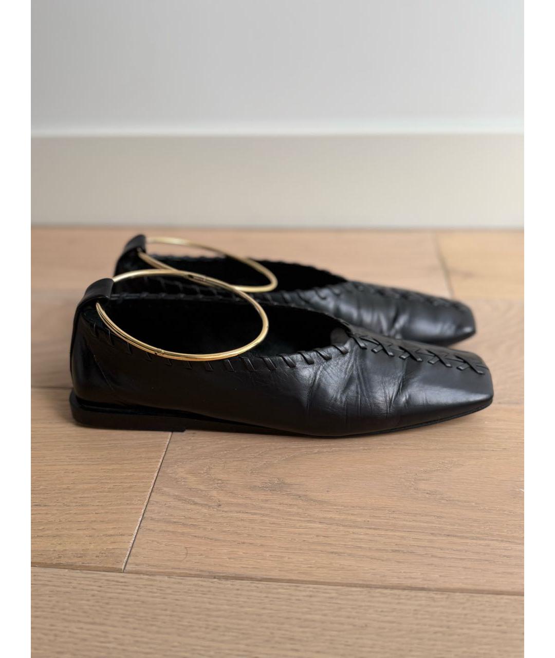 JIL SANDER Черные кожаные балетки, фото 6