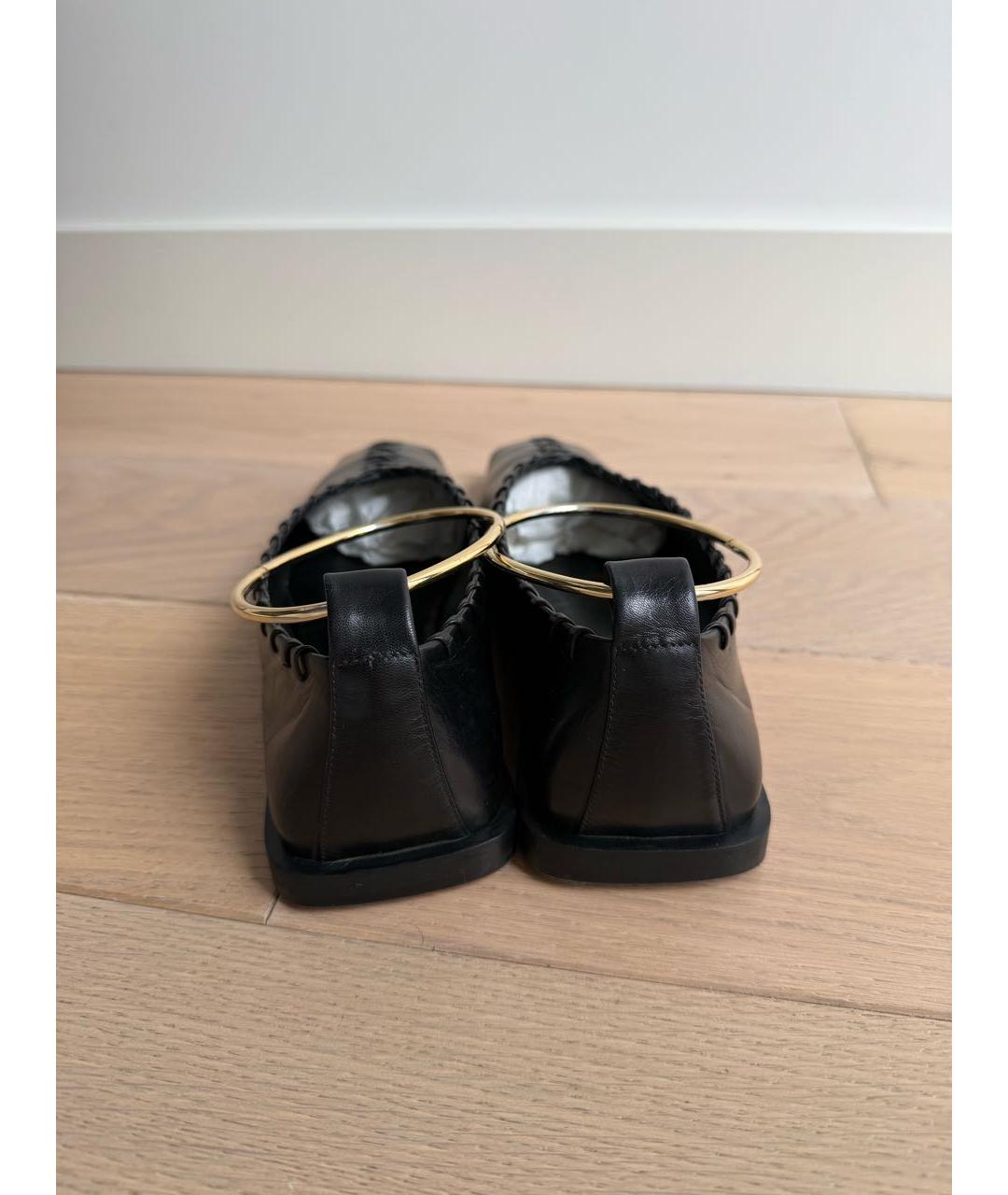 JIL SANDER Черные кожаные балетки, фото 4