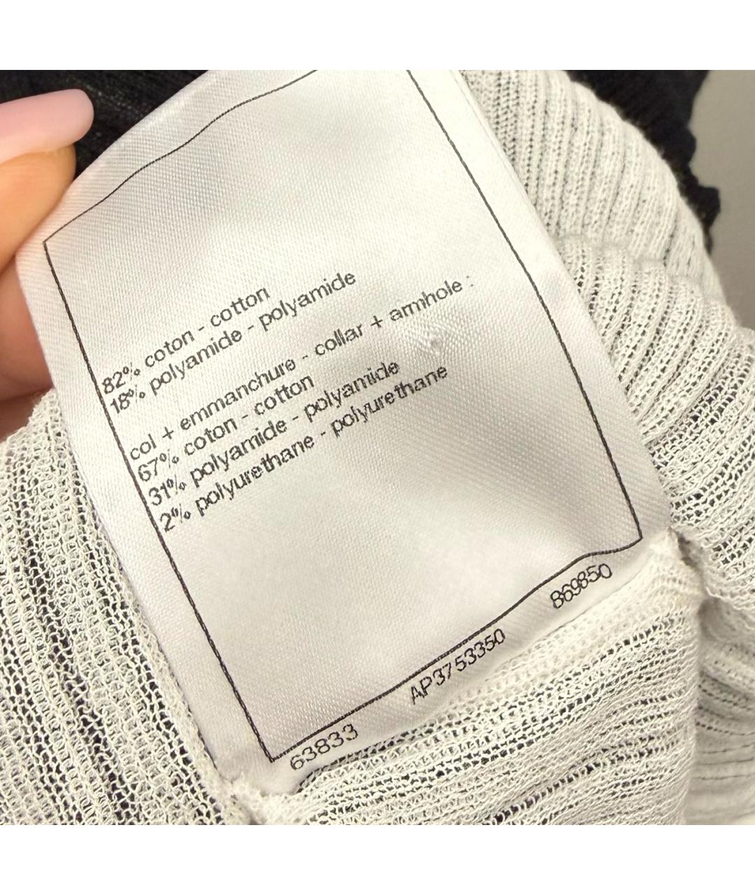 CHANEL Черная хлопковая майка, фото 6