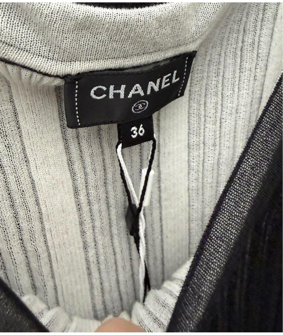CHANEL Черная хлопковая майка, фото 3
