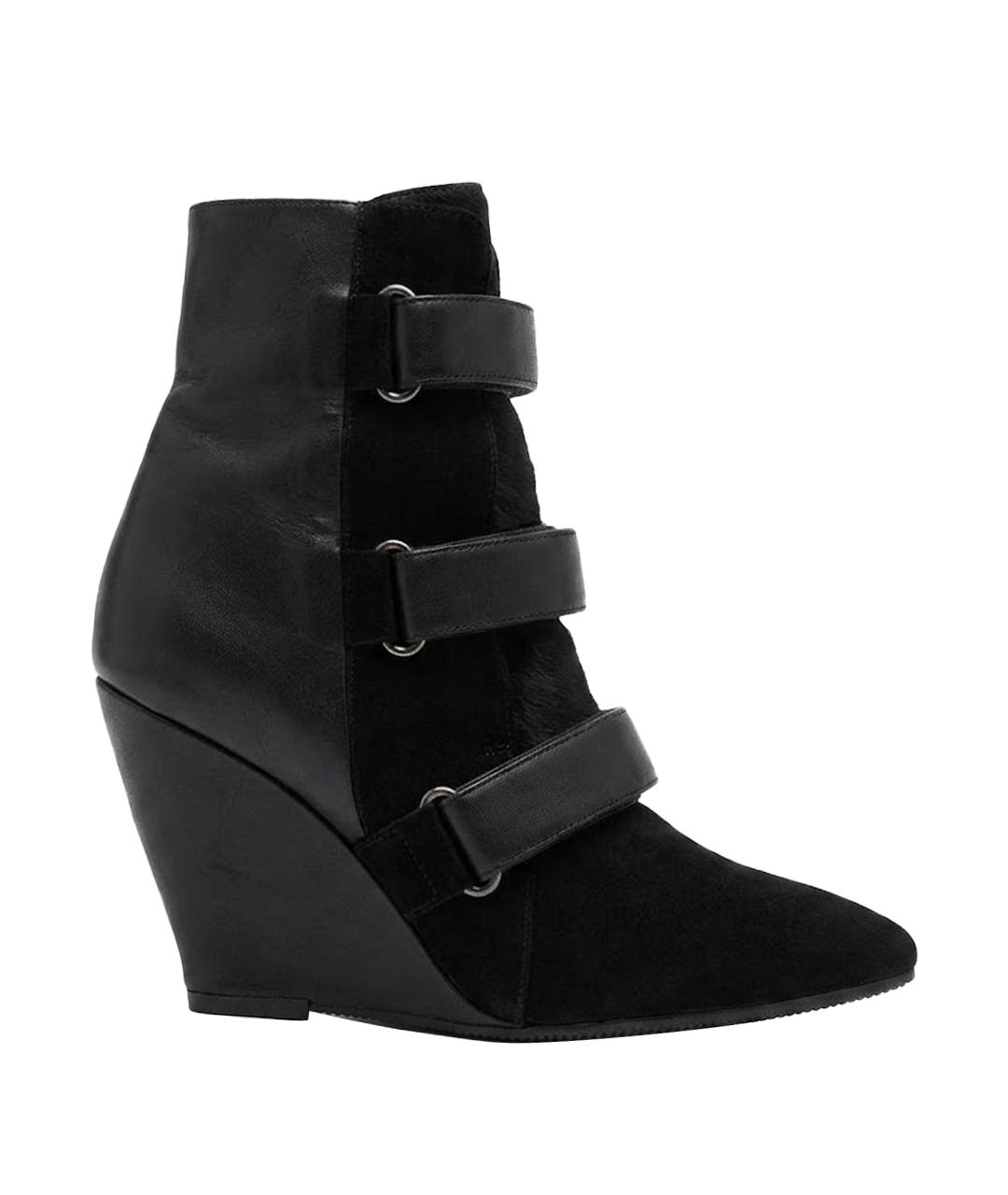 ISABEL MARANT Черные кожаные ботильоны, фото 1
