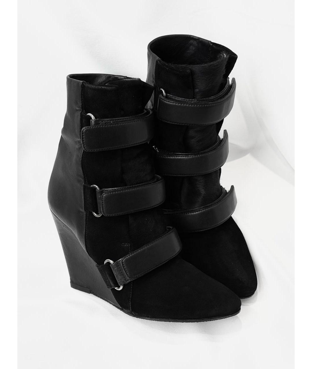 ISABEL MARANT Черные кожаные ботильоны, фото 4