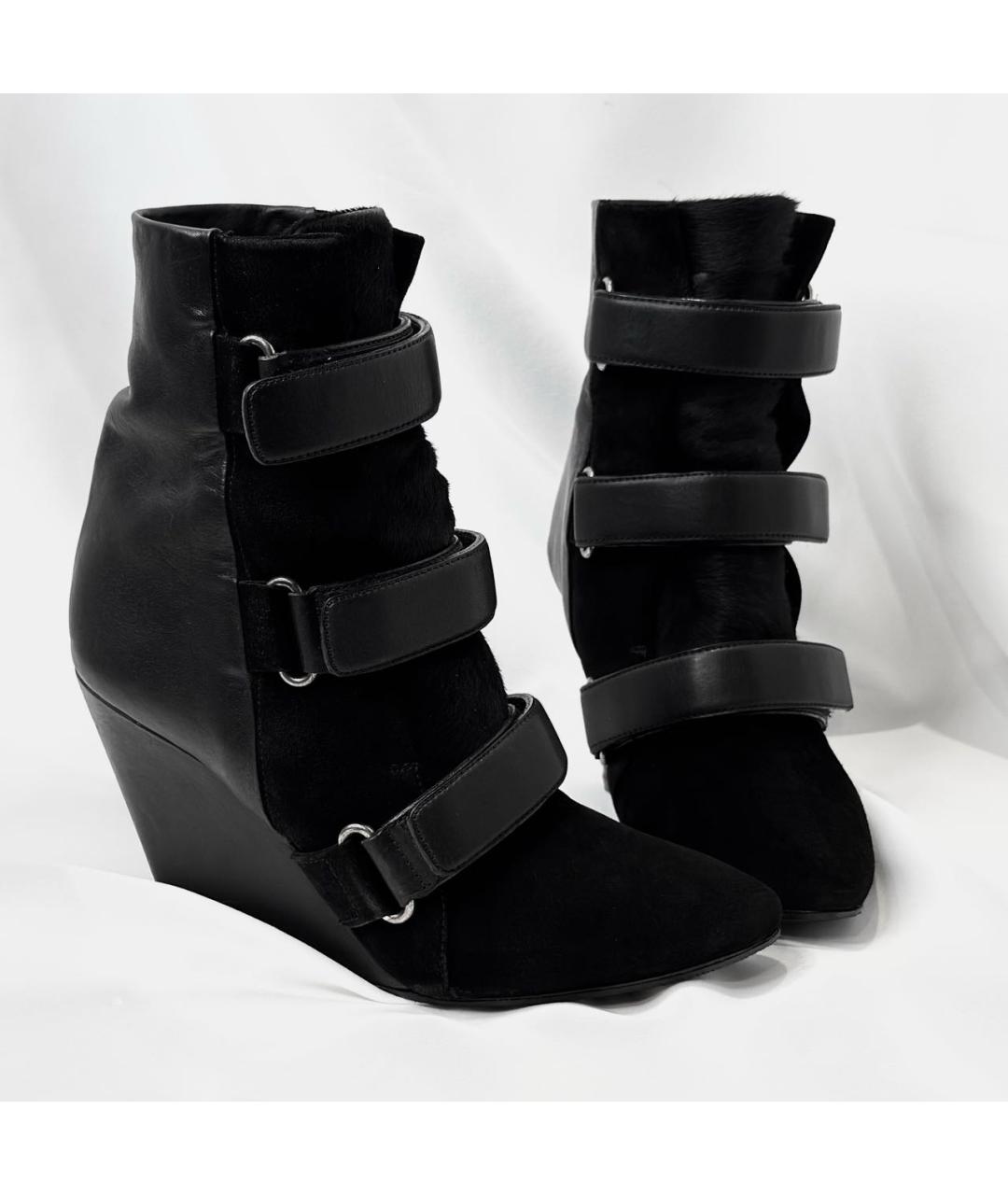 ISABEL MARANT Черные кожаные ботильоны, фото 2